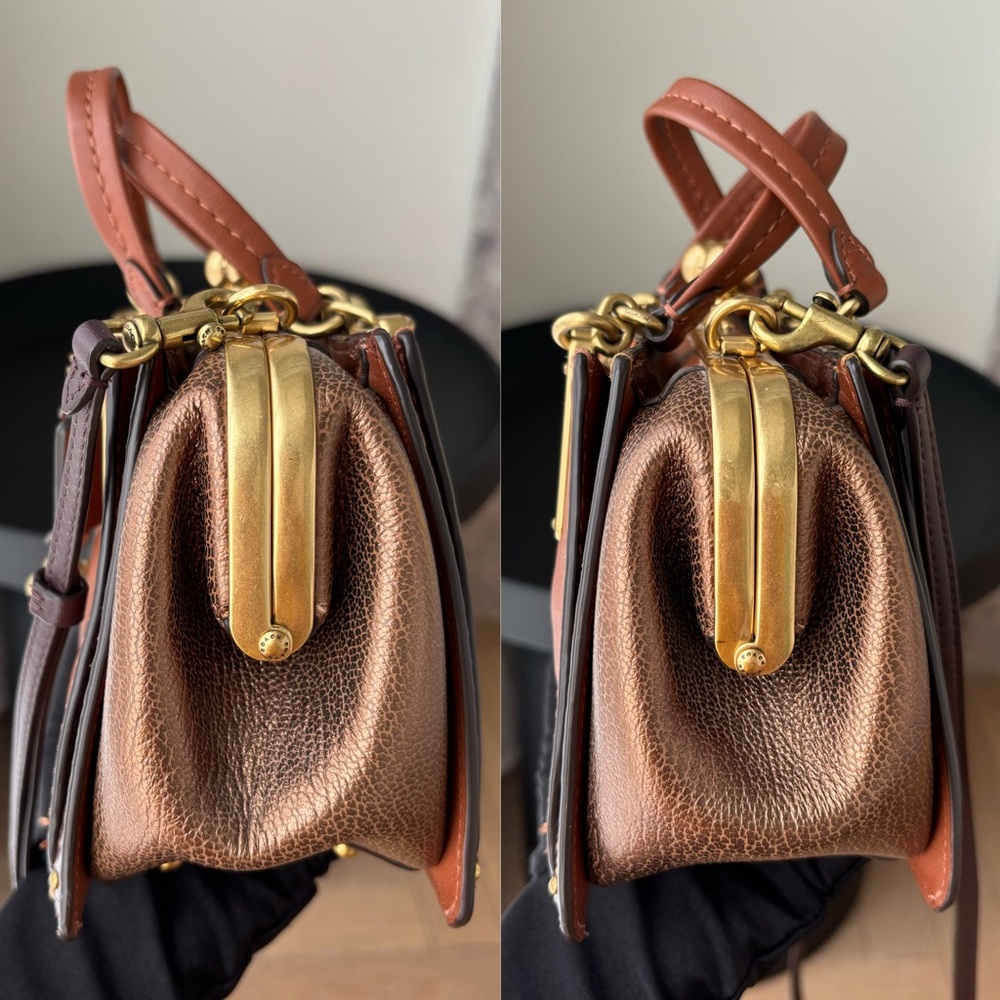 COACH Kisslock Dreamer 21 Bag Brown/Snakeskin - Picture 5 of 15